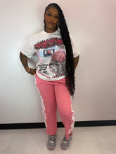 White Flower Joggers